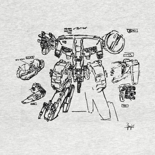 Metal Gear Solid - MG REX Sketch 2 By Yoji Shinkawa by Gekidami